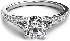 Split Shank Pave Diamond Engagement Ring