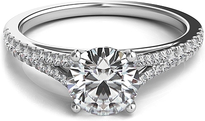 Split Shank Pave Diamond Engagement Ring