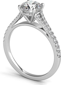 Split Shank Pave Diamond Engagement Ring