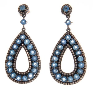 Vintage inspired earrings with diamonds and sapphires