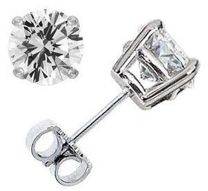 Diamond stud earrings that total 2.01cts in 14k white gold.