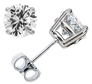 A vibrant perfectly matched pair of round brilliant cut diamonds se...
