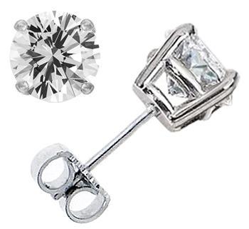 A vibrant perfectly matched pair of round brilliant cut diamonds se...