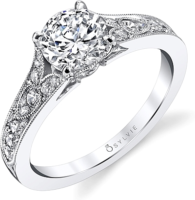 Sylvie Antique Style Diamond Engagement Ring