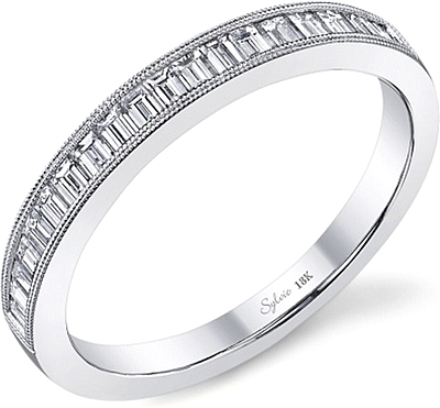 Sylvie Baguette Diamond Wedding Band-BSY711