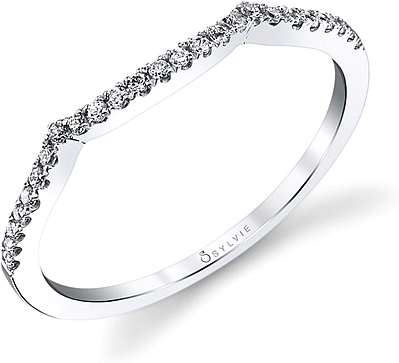 Sylvie Contoured Diamond Wedding Band-BS1078