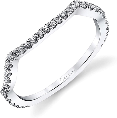 Sylvie Contoured Diamond Wedding Band