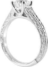 Sylvie Engraved Diamond Engagement Ring