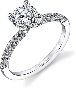 Sylvie Micro-Pave Diamond Engagement Ring