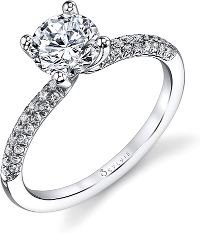 Sylvie Micro-Pave Diamond Engagement Ring