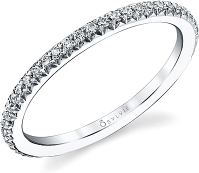 Sylvie Pave Diamond Wedding Band-BS1093