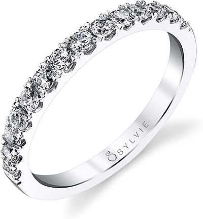 Sylvie Pave Diamond Wedding Band