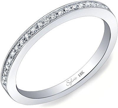 Sylvie Pave Diamond Wedding Band-SY310B
