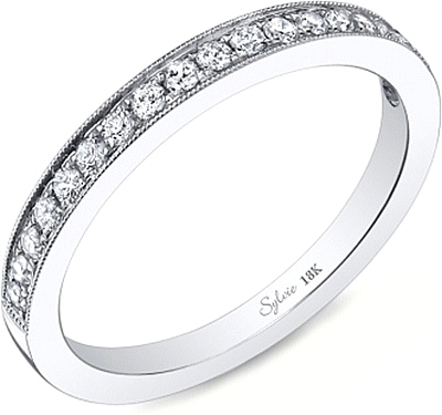 Sylvie Pave Diamond Wedding Band-SY708B