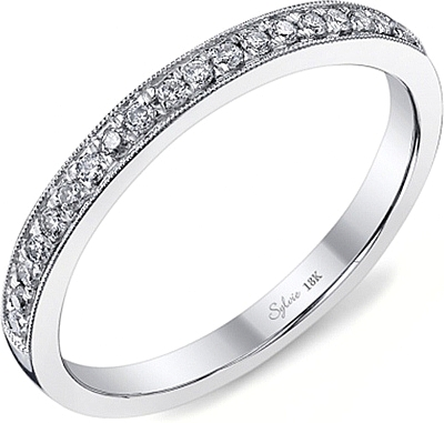 Sylvie Pave Diamond Wedding Band-SY821B