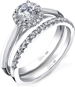 This diamond engagement ring setting by Sylvie features a classic s...