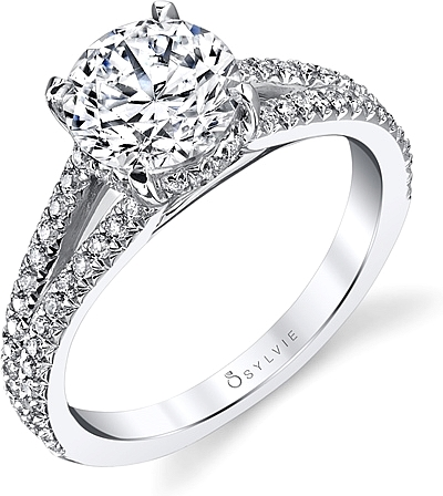 Sylvie Split Shank Diamond Engagement Ring