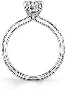 Sylvie Thin Pave Diamond Engagement Ring