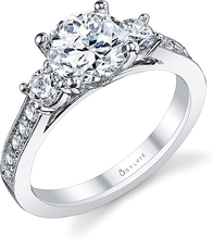 Sylvie Three Stone Diamond Engagement Ring