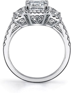 Sylvie Three Stone Diamond Engagement Ring