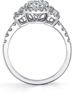 Sylvie Three Stone Diamond Engagement Ring