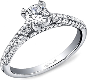 Sylvie Triple Row Diamond Engagement Ring