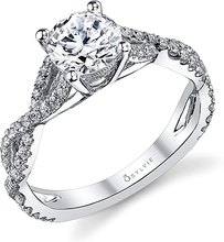 Sylvie Twist Shank Diamond Engagement Ring