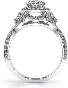 Sylvie Twist Shank Diamond Engagement Ring