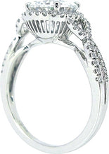 Sylvie Twist Shank Halo Diamond Engagement Ring