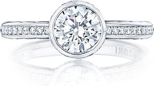 Tacori Bezel Set Pave Diamond EngagementRing