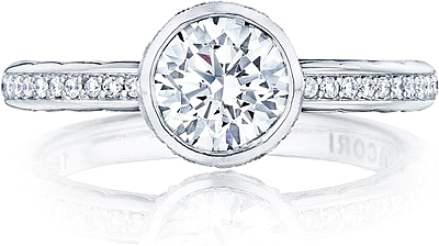 Tacori Bezel Set Pave Diamond EngagementRing