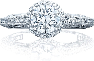 Tacori Channel & Pave Diamond Engagement Ring w/ Bloom