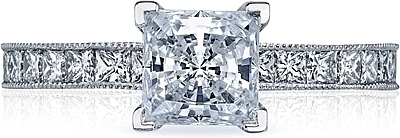 Tacori Channel Set Princess Cut Diamond Engagement Ring