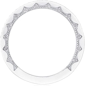 This diamond band features pave set round brilliant cut diamonds th...