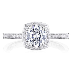 Tacori 14k Gold Pave Halo Diamond Engagement Ring