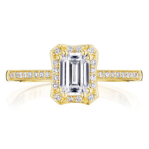 Tacori 14k Gold Pave Halo Diamond Engagement Ring