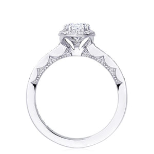 This diamond engagement ring setting by Tacori features pave set ro...