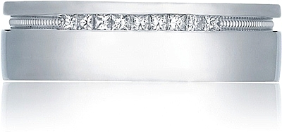 Tacori Engraved and Pave Diamond Wedding Band -6.5mm-2556PR