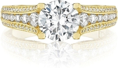Tacori Gold Channel-Set & Pave Diamond Engagement Ring