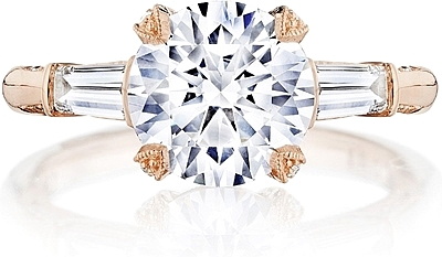 Tacori Halo Engagement Ring w/ Pave Set Diamonds