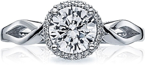 Tacori Halo Twist Shank Diamond Engagement Ring
