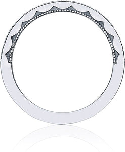 This beautiful ring has diamonds half way around or eternity with a...