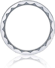 This beautiful ring has diamonds half way around or eternity with a...