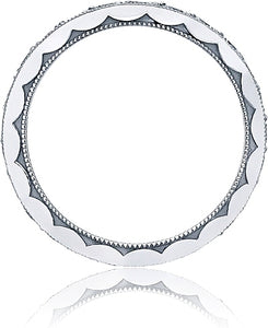 This beautiful ring has diamonds half way around or eternity with a...
