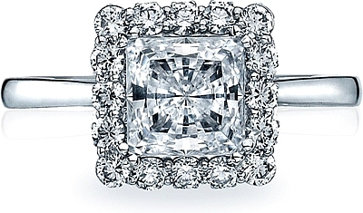 Tacori Princess Cut Full Bloom Diamond Halo Engagement Ring