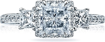 Tacori Princess Cut Three Stone Diamond Engagement Ring