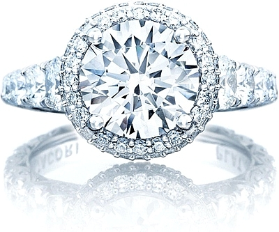 Tacori RoyalT Graduated Prong Set Diamond Engagement Ring w/ Bloom