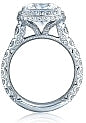Tacori RoyalT Princess Cut Diamond Engagement Ring w/ Bloom