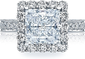 Tacori RoyalT Princess Pave Diamond Halo Engagement Ring