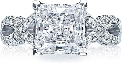 Tacori RoyalT Twist Princess Cut Diamond Engagement Ring